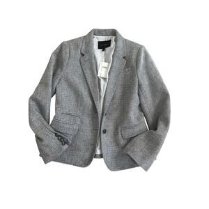 Banana Republic Factory Women's Grey Basketweave Academy Tweed Blazer Size 8 NWT